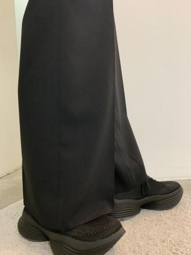 LAD MUSICIAN　23ss  POLYESTER TROPICAL LAD MUSICIAN / POLYESTER TROPICAL WIDE FLARE / BLACK - LAD