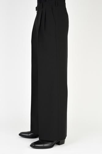 LAD MUSICIAN　23ss  POLYESTER TROPICAL LAD MUSICIAN / POLYESTER TROPICAL WIDE FLARE / BLACK - LAD