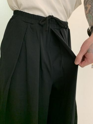 LAD MUSICIAN / 40/1 T-CLOTH HAKAMA / BLACK - LAD MUSICIAN