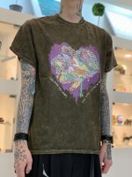 Varde77 / JUNKIE HEART DYED T-SHIRTS / BROWN