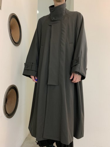 VOAAOV / Vintage Wool Wide Long Coat / Olive - LAD MUSICIAN