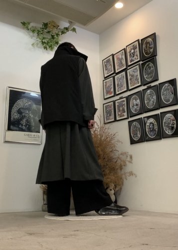 VOAAOV / Vintage Wool Wide Long Coat / Olive - LAD MUSICIAN