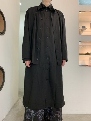 WIZZARD / DOCKING LAYERED SHIRTS COAT / ALL BLACK - LAD MUSICIAN 