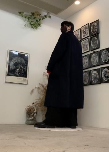 LAD MUSICIAN / WOOL GABARDINE 2TUCK WIDE / NANO BLACK - LAD