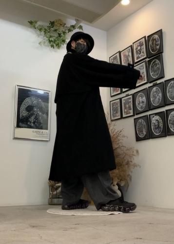 VOAAOV / Yabure Oil Cut Wool Long Coat / Black - LAD MUSICIAN・A.F