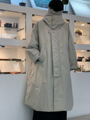 VOAAOV / Nylon High Density Cloth Long Coat / Light Gray - LAD
