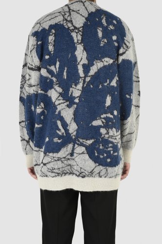 LAD MUSICIAN / MOHAIR W JACQUARD LEAF KNIT LONG 