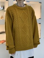 VICTIM / DAMEGE CABLE KNIT / MUSTARD   