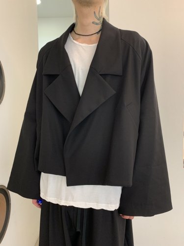 my beautiful landlet / TWILL WRINKLE WIDE JACKET / Black - LAD