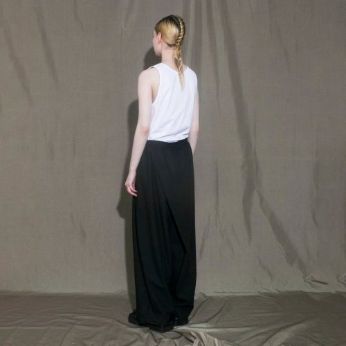 my beautiful landlet / TWILL WRINKLE BACK WARP EASY PANTS / Black