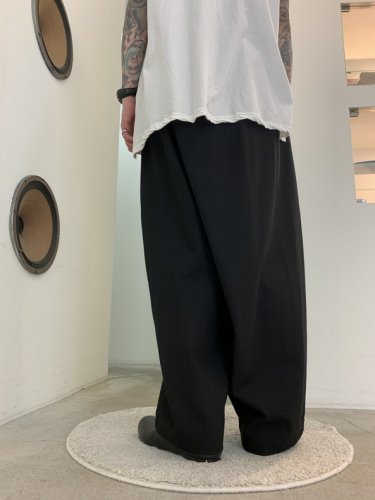 my beautiful landlet / TWILL WRINKLE BACK WARP EASY PANTS / Black