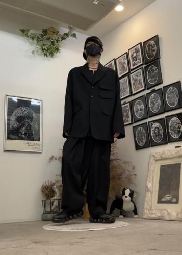 my beautiful landlet / TROPICAL WOOL PIN STRIPE MIX BIG JACKET