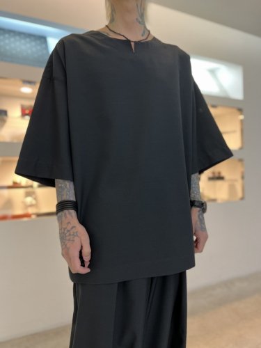 VOAAOV / WOOL LIKE POLYESTER OVER TOPS / Black - LAD MUSICIAN・A.F