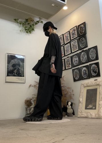 VOAAOV / WOOL LIKE POLYESTER OVER TOPS / Black - LAD MUSICIAN・A.F