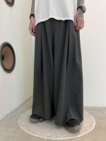 VOAAOV / WOOL LIKE POLYESTER EASY WIDE PANTS / Charcoal