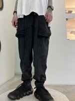 SUSPEREAL / Velour cargo pocket pants / Black