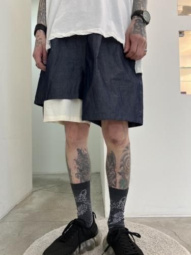 パンツ Wizzard DOCKING FLIP SHORT PANTS WIZZARD / DOCKING FLIP SHORT PANTS / INDIGO×WHITE - LAD