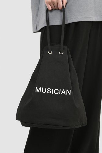 LAD MUSICIAN / DRAWSTRING BAG LARGE / BLACK - LAD MUSICIAN・A.F