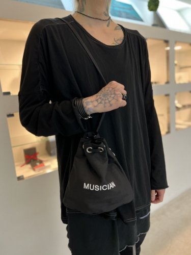 LAD MUSICIAN / DRAWSTRING BAG SMALL / BLACK - LAD MUSICIAN・A.F