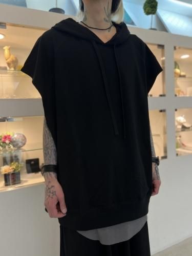 LAD MUSICIAN / 40/1 T-CLOTH SLEEVELESS PARKA / BLACK - LAD