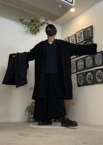 LAD MUSICIAN / 40/1 T-CLOTH ASYMMETRY PANTS / BLACK - LAD MUSICIAN