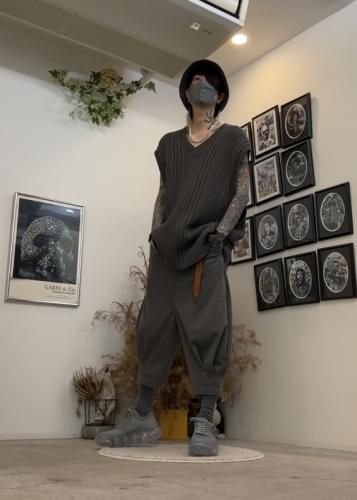 パンツ glamb Easy cropped hem tack pants L glamb / Easy cropped hem tack pants / Gray - LAD MUSICIAN