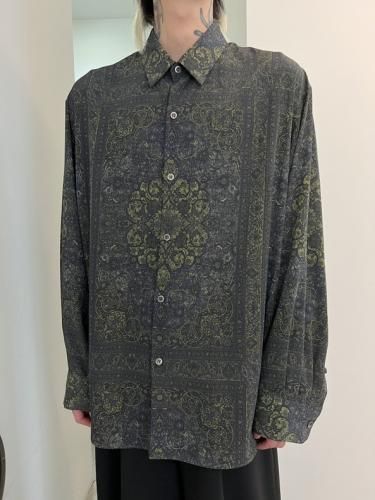 LAD MUSICIAN / DECHINE PERSIA BIG SHIRT / BLACK GREEN - LAD