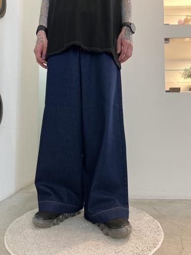 my beautiful landlet / DENIM NO TUCK WIDE PANTS / ONE WASH（INDIGO