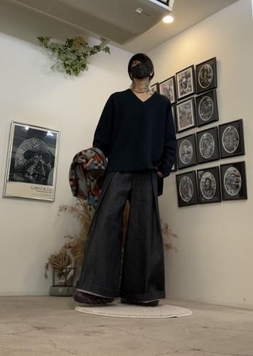UNCHANGED DENIM Tuck Wide Pants セットアップ VOAAOV】UNCHANGED DENIM Tuck Wide Pants（デニムパンツ