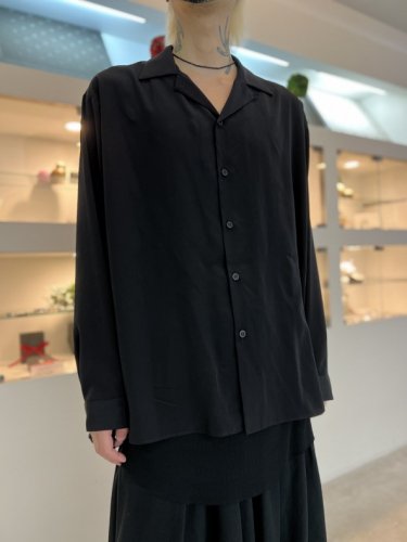 LAD MUSICIAN / DECHINE BIG OPEN COLLAR SHIRT / BLACK - LAD