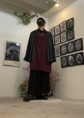 WIZZARD / LAYERED SHIRTS COAT / CHARCOAL×WINE - LAD MUSICIAN・A.F