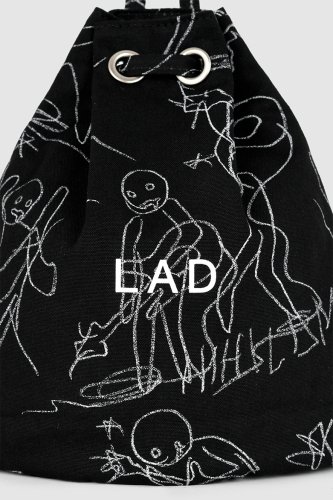 LAD MUSICIAN / DIFFERENT DRAWSTRING BAG SMALL / BLACK - LAD