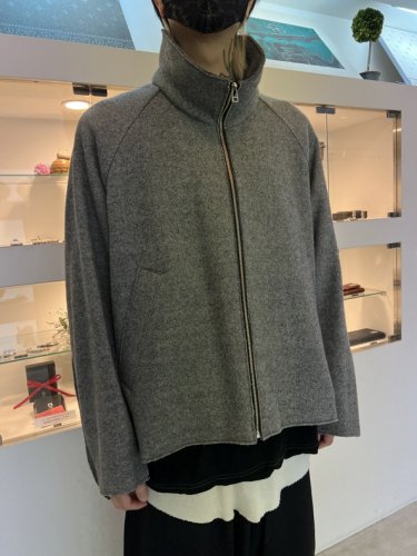 my beautiful landlet / GEELONG LAMBS WOOL ZIP BLOUSON / GRAY - LAD