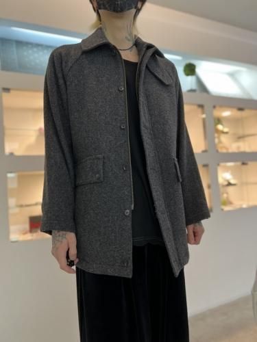 TROVE / FALKLAND WOOL MOSSER HALF COAT / CHARCOAL - LAD MUSICIAN