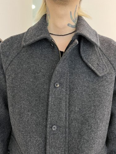 TROVE / FALKLAND WOOL MOSSER HALF COAT / CHARCOAL - LAD MUSICIAN