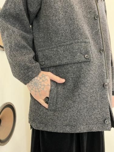 TROVE / FALKLAND WOOL MOSSER HALF COAT / CHARCOAL - LAD MUSICIAN