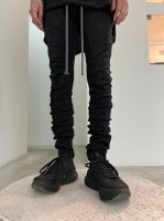 A.F ARTEFACT / Coated Anatomical Fitted Long Pants / Black