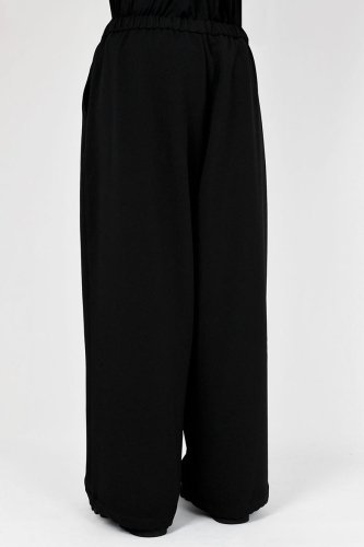 LAD MUSICIAN / ESTER SERGE BIG WIDE PANTS / BLACK - LAD