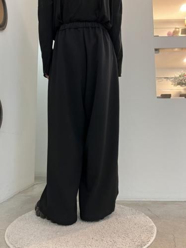 LAD MUSICIAN / ESTER SERGE BIG WIDE PANTS / BLACK - LAD 