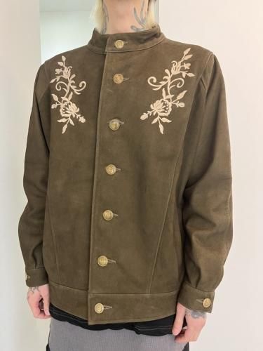 ジャケット・アウター Varde77 / NUBUCK LEATHER EMBROIDERED Varde77 / Nubuck leather embroidered jacket / ONE COLOR