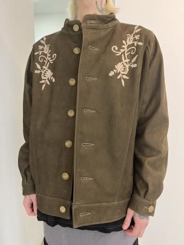 Varde77 / Nubuck leather embroidered jacket / ONE COLOR - LAD