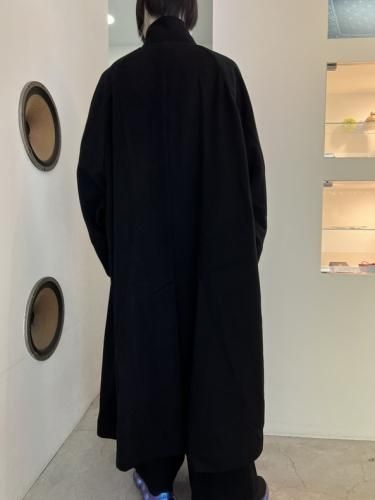 VOAAOV / S100 WOOL BEAVER Stand Collar Long Coat / BLACK - LAD