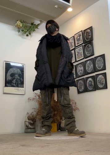 OLD MOUNTAIN×F/CE.×Psychobox / Hooded Down Stole / Ink Black - LAD 