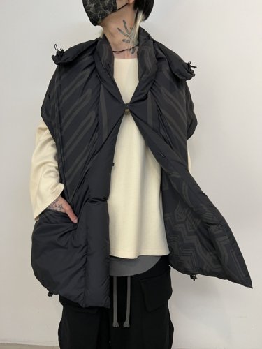 OLD MOUNTAIN×F/CE.×Psychobox / Hooded Down Stole / Ink Black - LAD 