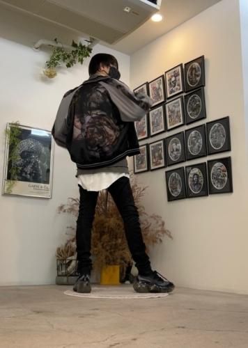 エーエフアーティファクト　ボンバーヒートロングスリーブカットソー　立体裁断 エーエフアーティファクト ボンバーヒートロングスリーブ