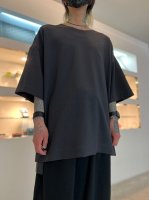 VOAAOV / GABERDINE Oversize T-Shirt / CHARCOAL