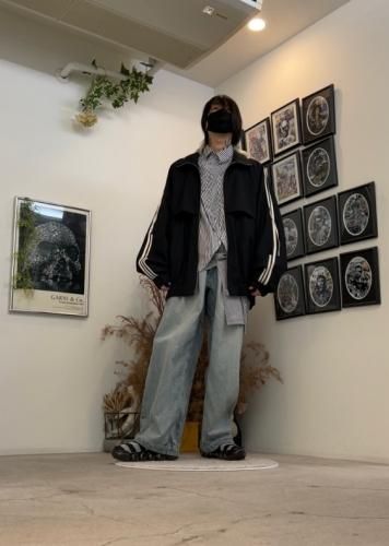 my beautiful landlet / TROPICAL CLOTH SIDE LINE ZIP BLOUSON