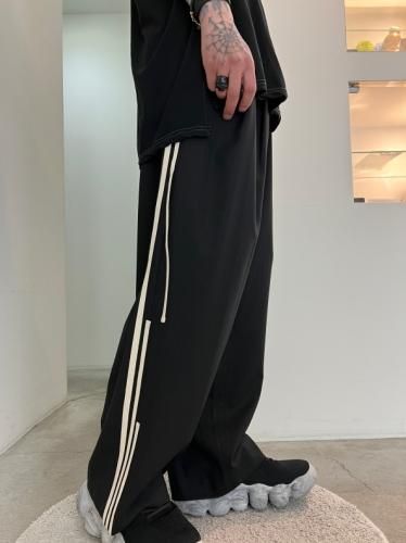 my beautiful landlet / TROPICAL CLOTH SIDE LINE WIDE PANTS / BLACK ...