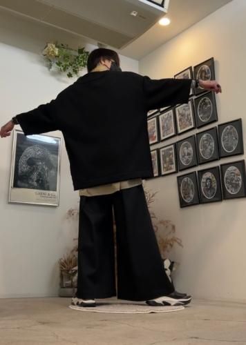 VOAAOV / LOOSE DENIM Tuck Wide Pants / BLACK - LAD MUSICIAN