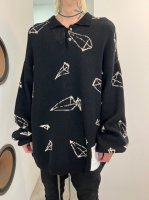 【予約商品】A.F ARTEFACT / Pyra Pattern Knit Polo Shirts / 9月〜10月発売予定 / 23年 4/9 〆切